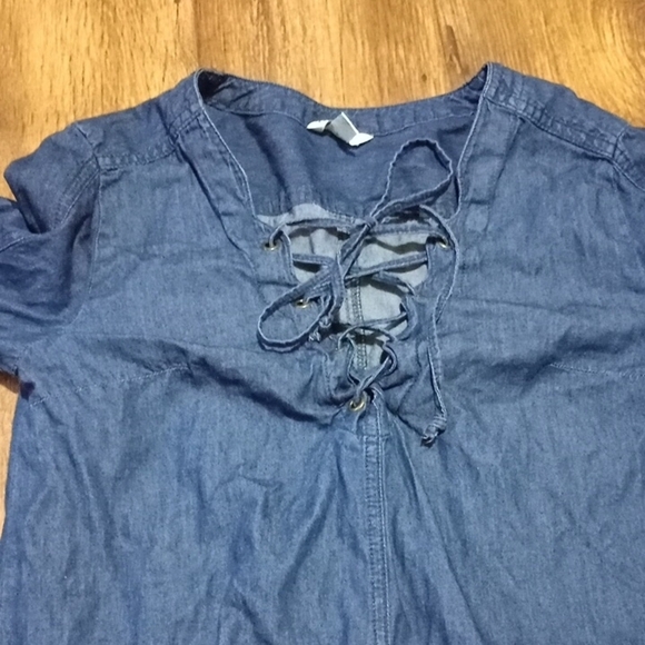 Cato Denim Blue Womens Casual Midi Dress Size Small - Picture 2 of 4